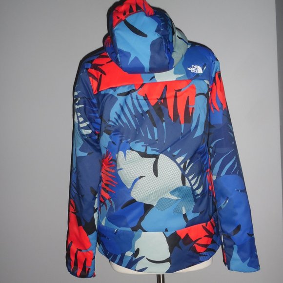 The North Face Fallback Hoodie Blue Hawaii Palm Hoodie Jacket Coat S - Picture 5 of 9